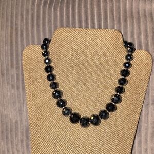 Cookie Lee Black Faceted Bead Necklace